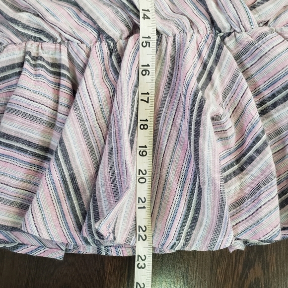 Mi Ami Peplum Style Striped Top | Linen Blend | Size S - Picture 7 of 7